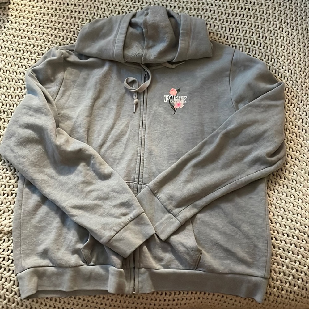 Gray pink sweater. only worn three times. Very soft and cozy. Has no rips.